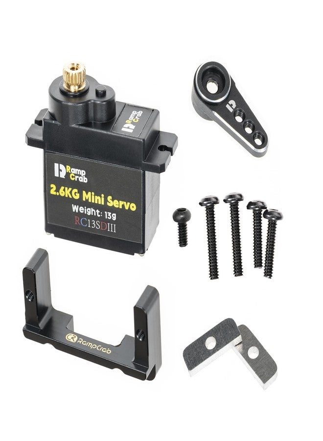 RampCrab RC Steering Servo with Mount Bracket and Servo Horn for FMS FCX24, RC Car Parts, Upgrade Parts for RC Crawler 1/24 Scale FCX24 Power Wagon Butcher & Max Smasher Big Foot, K5 (Black) - Image 1